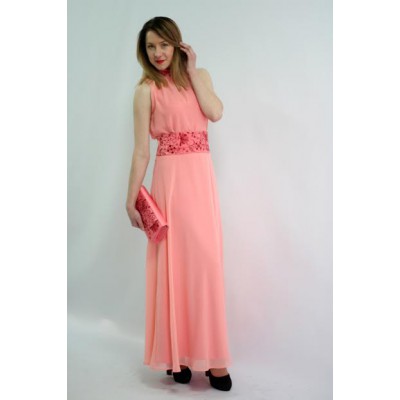 Embroidered dress "Romance" pink